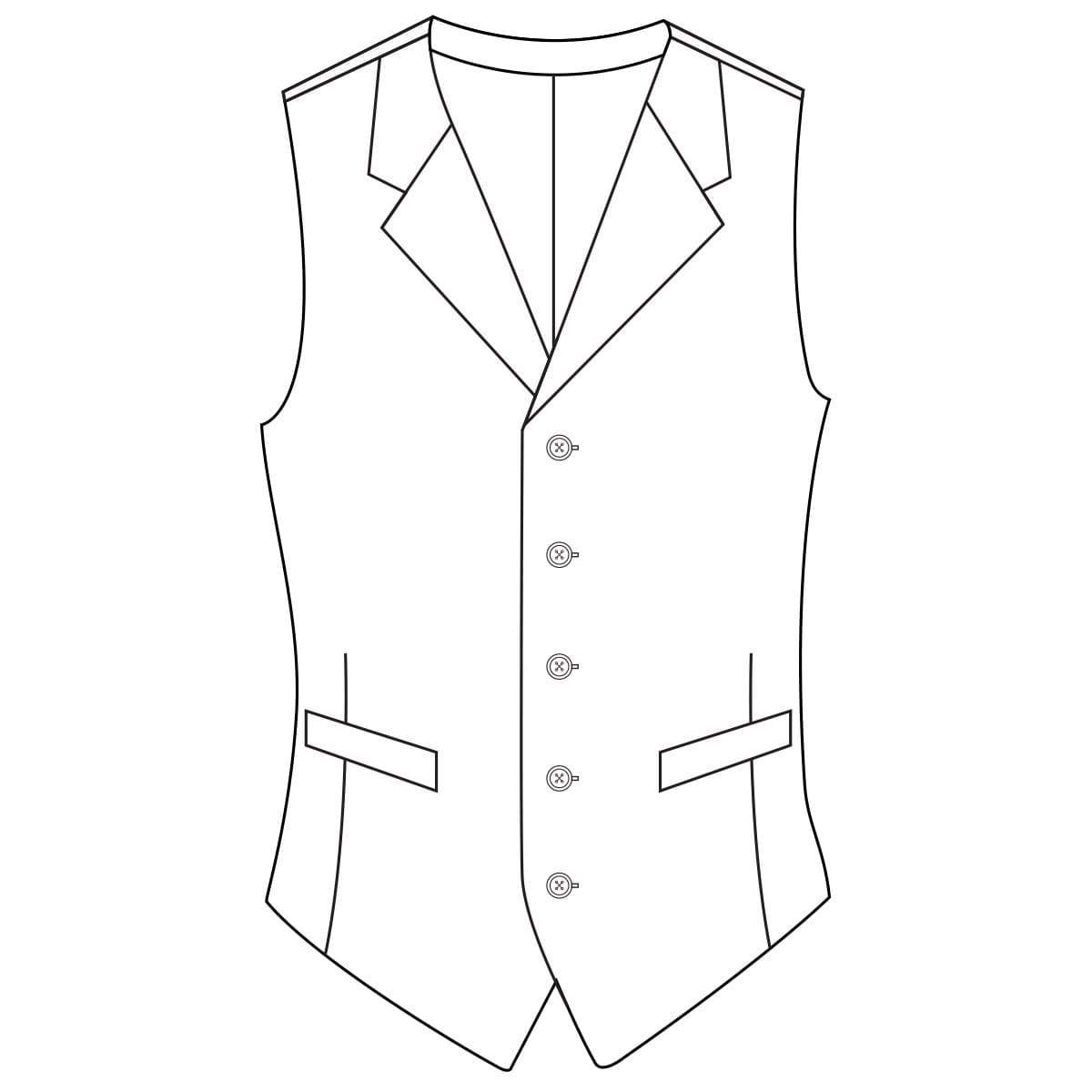 Sleeveless Jacket Lapelled Vest Waistcoat Technical Fashion Illustration  with Notched Collar, Button-up, Fitted Body Stock Vector - Illustration of  jacket, flat: 221810654